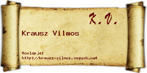 Krausz Vilmos névjegykártya