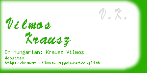 vilmos krausz business card